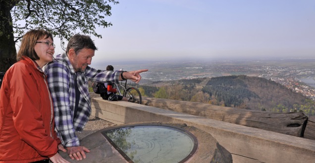 Identifying nearby landforms from the top of the Königstuhl hill (Photo: Dorn)