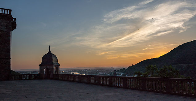 Aussichtsplattform auf dem Heidelberger Schloss. (Foto: Diemer) Aussichtsplattform auf dem Heidelberger Schloss. (Foto: Diemer)