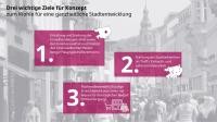 Die 3 wichtigen Ziele des Einzelhandelskonzeptes (Grafik: Stadt Heidelberg) Grafik zu den 3 wichtigen Zielen des Einzelhandelskonzeptes.