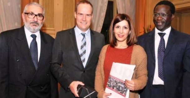 Dankesfeier Kommunaler Integrationsplan: (v.l.) Bürgermeister Wolfgang Erichson, Oberbürgermeister Dr. Eckart Würzner, Integrationsministerin Bilkay Öney, Vorsitzender des Ausländerrats/Migrationsrats Michael Mwa Allimadi (Foto: Dorn) Dankesfeier Kommunaler Integrationsplan: (v.l.) Bürgermeister Wolfgang Erichson, Oberbürgermeister Dr. Eckart Würzner, Integrationsministerin Bilkay Öney, Vorsitzender des Ausländerrats/Migrationsrats Michael Mwa Allimadi (Foto: Dorn)