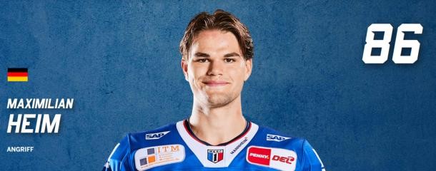 Maximilian Heim / Adler Mannheim (Bild: Adler Mannheim) Bild mit Maximilian Heim von den Adler Mannheim mit der Nummer 86