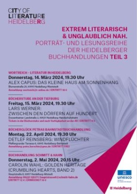 41_bild_Plakat_Extrem Literarisch und unglaublich nah. Grafik Stadt Heidelberg Plakat Extrem Literarisch und unglaublich nah Plakat 2024_1