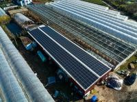 Die Photovoltaik-Anlage von oben (Foto: Dittmer) Foto von der Photovoltaik-Anlage von oben