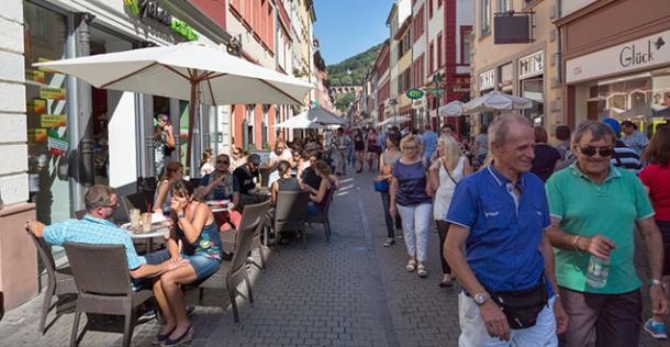 Blick in die Heidelberger Hauptstraße (Foto: Diemer) Blick in die Heidelberger Hauptstraße