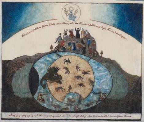 Heinrich Hermann Mebes, «Der Lebensfrieden fühle durch Menschen, wie die Gnade erhällt mit Jesu Christi den Segen.» Abbildung: Sammlung Prinzhorn Heinrich Hermann Mebes, «Der Lebensfrieden fühle durch Menschen, wie die Gnade erhällt mit Jesu Christi den Segen.» Abbildung: Sammlung Prinzhorn