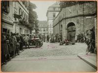 Verkehrsunfall an der Einmündung Bremeckgasse/Zwingerstraße um 1925 (Foto: Stadtarchiv Heidelberg)