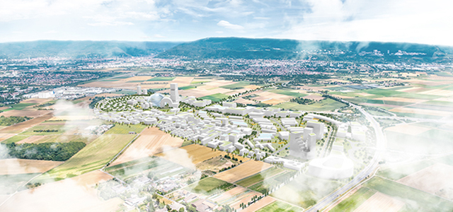 Luftaufnahme des Patrick-Henry-Village