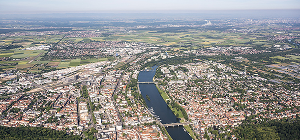 Blick von Heidelberg nach Westen in die Region