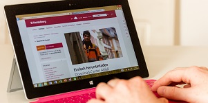Human typing on laptop (Photo: City of Heidelberg/Pellner) Human typing on laptop