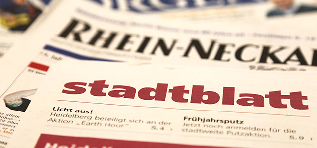  Titelblatt der Zeitungen Mannheimer Morgen, RNZ und Stadtblatt